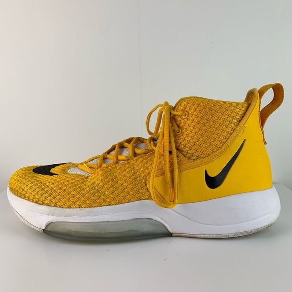 Nike men’s Yellow Zoom Rize TB 'University Gold' hi top basketball shoes size 14 - Picture 4 of 12